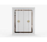 Arte White Traditional Opening Wardrobe Pearl 200Cm - Timeless Design With Mirror Accent