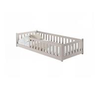 Arte Wooden Single Bed Bella Cashmere - Soft Neutral Low Bed With Universal Guardrail & Foam Mattress For Stylish Bedrooms