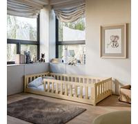 Arte Wooden Single Bed Bella - H450mm W2080mm D970mm - Pine Finish With Foam Mattress
