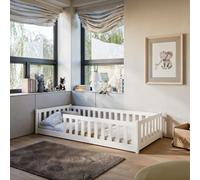 Arte Wooden Single Bed Bella - H450mm W2080mm D970mm - White Finish With Foam Mattress