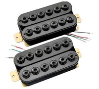 Artec HIVB Invader Style Ceramic Humbucker Pickup Uncovered Adjustable Hexagonal Poles Neck Bridge Pickups Set for Electric Guitar, Black