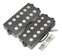 Artec MMC6 Ceramic Magnet Soapbar Style Bass Pickup Neck Bridge Pickups Set 14.6K for 6-String MusicMan Style Bass, Black