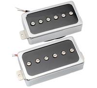 Artec SHA66C Alnico 5 Splendor LP Single Coil Neck Bridge Pickups Set for Les Paul Style Electric Guitar, Chrome/Black