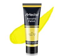 Artecho Acrylic Paint, Lemon Yellow (120ml / 4.05oz) Tubes, Art Craft Paints for Canvas Painting, Rock, Stone, Wood, Fabric, Art Supplies for Professional Artists, Adults