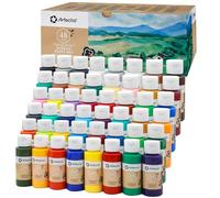 Artecho Acrylic Paint Set - 48 Colors, 2 Oz/59ml Basic Acrylic Paint Supplies for Wood, Fabric, Crafts, Canvas, Leather & Stone