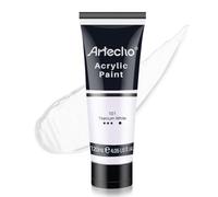 Artecho Acrylic Paint, Titanium White (120ml / 4.05oz) Tubes, Art Craft Paints for Canvas Painting, Rock, Stone, Wood, Fabric, Art Supplies for Professional Artists, Adults