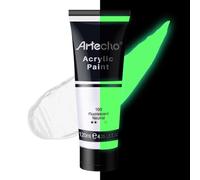Artecho Glow in the Dark Paint, Neon Neutral Paint (120ml / 4.05oz) Tubes, Art Craft Paints for Canvas, Rock, Stone, Wood, Fabric, Art Supplies