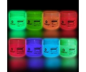 Artecho Glow in the Dark Paint-Set of 8 Colors, 20 ml/0.7 oz Acrylic Paint for Decoration, Art Painting, Outdoor and Indoor Art Craft, Supplies for Canvas, Rock, Wood, Waterproof