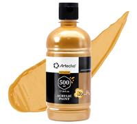 Artecho Gold Acrylic Paint 500ml/17oz, Craft Paint for Art Supply, Ideal for Canvas, Fabric, Pumpkin, Rock, Leather, Model, Ceramic, Plastic, Clay, Glass.