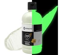 Artecho Neutral Glow in the Dark Acrylic Paint Large Bottle 500ml / 17oz, Craft Paint for Pumpkin, Canvas, Rocks, Wood, Ceramic, Non Toxic