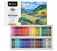 Artecho Oil Pastels Set of 50 Colors (8 x 60 mm), Soft Oil Pastels for Art Painting, Drawing, Blending, Art Supplies for Artists, Beginners, Teachers