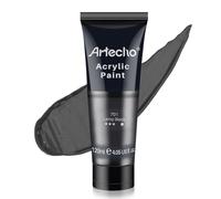 Artecho Professional Acrylic Paint, Lamp Black (120ml / 4.05oz) Tubes, Art Craft Paints for Canvas Painting, Rock, Stone, Wood, Fabric, Art Supplies for Professional Artists, Adults, Students, Kids