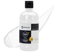 Artecho Titanium White Acrylic Paint 500ml/17oz, Craft Paint for Art Supply, Ideal for Canvas, Fabric, Pumpkin, Rock, Leather, Model, Ceramic, Plastic, Clay, Glass.