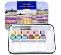 Artecho Watercolour Paint Set,12 Metallic Colors, Watertbrush Pen Included, Lightweight and Portable,Watercolour Paints for Artists and Beginners