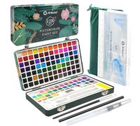 Artecho Watercolour Paint Set 128 Colours in Portable Box with Water Colour Pallet, Watercolour Papers and Brushes, Ideal for Adults, Artists and Hobbyists