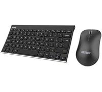 Arteck 2.4G Wireless Keyboard and Mouse Combo QWERTY UK Layout Compact Stainless Full Size Keyboard and Ergonomic Mouse for Computer/Desktop/PC/Laptop and Windows 10/8/7 Build in Rechargeable Battery