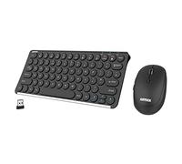 Arteck 2.4G Wireless Keyboard and Mouse Combo Ultra Compact Slim Stainless Full Size Keyboard and Ergonomic Mouse for Computer/Desktop/PC/Laptop and Windows 11/10/8 Build in Rechargeable Battery