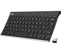 Arteck 2.4G Wireless Keyboard Stainless Steel Ultra Slim Full Size Keyboard for Computer/Desktop/PC/Laptop/Surface/Smart TV and Windows 10/8 / 7 Built in Rechargeable 6-Month Battery