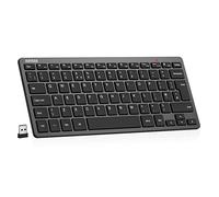 Arteck 2.4G Wireless Keyboard Ultra Slim and Compact Keyboard with Media Hotkeys for Computer Desktop PC Laptop Surface Smart TV and Windows 11/10/8/7, Black
