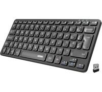 Arteck 2.4G Wireless Keyboard Ultra Slim and Compact Wireless Keyboard with Media Hotkeys for Computer/Desktop/PC/Laptop/Surface/Smart TV and Windows 10/8/ 7 Built-in Rechargeable Battery