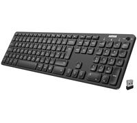 Arteck 2.4G Wireless Keyboard Ultra Slim Full Size Keyboard with Numeric Keypad and Media Hotkey for Computer/Desktop/PC/Laptop/Surface/Smart TV and Windows 10/8/ 7 Built-in Rechargeable Battery