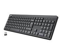 Arteck 2.4G Wireless Keyboard Ultra Slim Full Size Keyboard with Numeric Keypad and Media Hotkey for Computer/Desktop/PC/Laptop/Surface/Smart TV and Windows 10/8/ 7