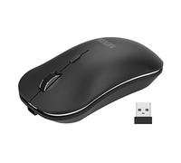 Arteck 2.4G Wireless Mouse with Nano USB Receiver Ergonomic Design Silent Clicking for Computer/Desktop/PC/Laptop and Windows 10/8/7 Build in Rechargeable Battery - Black
