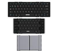 Arteck Folding Bluetooth Keyboard, Portable Folding Ultra-Slim Mini Wireless Keyboard for iOS Android Windows PC Tablet Smartphone Built in Rechargeable Battery