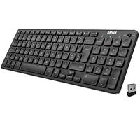 Arteck HW305-2 2.4G Wireless Keyboard Ultra Slim Full Size Keyboard with Numeric Keypad and Media Hotkey for Computer/Desktop/PC/Laptop/Surface/Smart TV and Windows 11/10 Built-in Rechargeable Battery