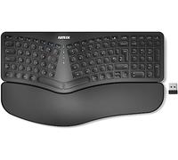 Arteck Split Ergonomic Keyboard with Cushioned Wrist and Palm Rest, 2.4G USB Wireless Comfortable Natural Ergonomic Split Keyboard, for Windows Computer Desktop Laptop