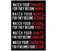 ArtEdge Watch Your Thoughts Motivational Poster Print 13x19 in Living Room