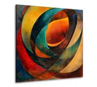 ARTEDinoi Canvas Picture Modern Colorful Circles Moving Wall Decor Size 60x60x2cm