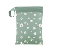ARTEE Wet Bag for Nursery Change Wash, Water Resistant, Washable, with Zip, for Nursery, Beach, Sports (Daisies)