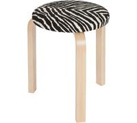 Artek - 60 Stool, Natural Lacquered Birch / Zebra - Birch