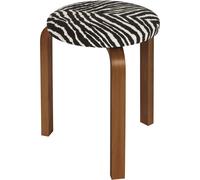 Artek - 60 Stool, Walnut Stained / Zebra - Walnut