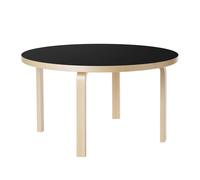 artek Aalto 90A Round Table 60cm Birch/ Black Linoleum