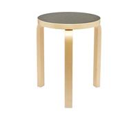 Artek Alvar Aalto 1933 Stool 60 Black Linoleum