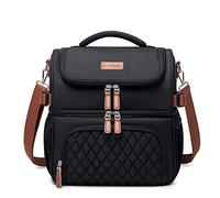 Artelaris Lunch Bag for Women, Large Double Deck Lunch Box Tote for Work, Dual Compartment Insulated Leakproof Lunchbox Cooler for Adult