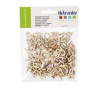 Artemio Wooden Alphabet 162/Pkg-Natural .51-inch, Other, Multicoloured, 2.63 x 11.39 x 14.19 cm