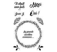 Artemio 10040082 Stamp Set Love Story-Mariage, 9 x 14 cm Transparent