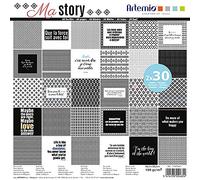 Artemio 11002451 Block of 30 x 2 Sheets My Story 30 x 30 cm, Multi-Coloured