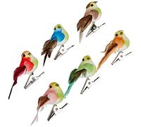 Artemio 13001021 Set of 6 Miniature Birds, Paper, Multi-Colour, 3.7 x 2.5 x 5.3 cm