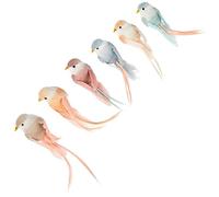 Artemio 13001064 Decorative Birds - Set of 6, Pastel Colours, 10 cm