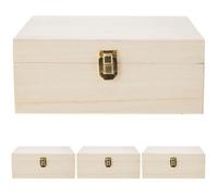 Artemio 14001012 Wooden Tea Box 20 x 14 x 8 cm, Beige (Pack of 4)