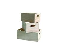 Artemio 14001473 - 3-Piece Wooden Scalar Boxes, Beige, Small 5 x 16,5 x 8 cm Medium 6.5 x 19 x 10 cm Large 7 x 21,5 x 12 cm