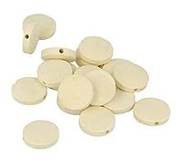 Artemio 17 Flat Round Wooden Beads 15 x 4.3 mm, 3 mm