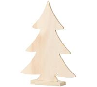 Artemio 20 cm Wooden Christmas Tree on Foot, Beige