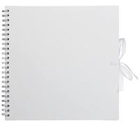 Artemio 30 x 30 cm ScrapBooking Spiral Album, White, felt fabric Paper Wood