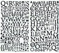 Artemio 300-Piece Glitter Alphabet, Black