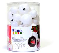 Artemio Christmas Baubles, Plastic, white to Decorate in Different Sizes,39-Piece